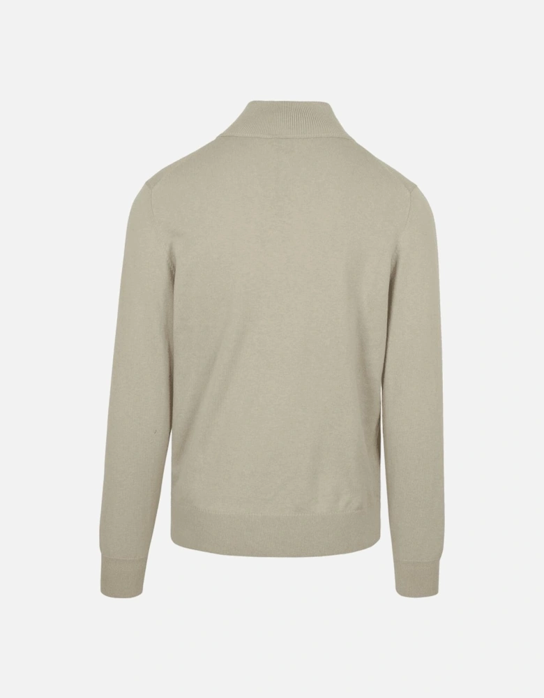 Kanobix Half Zip Funnel Neck Light Beige Sweatshirt