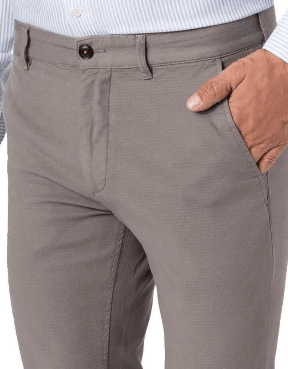 Cotton Slim Fit Grey Chinos