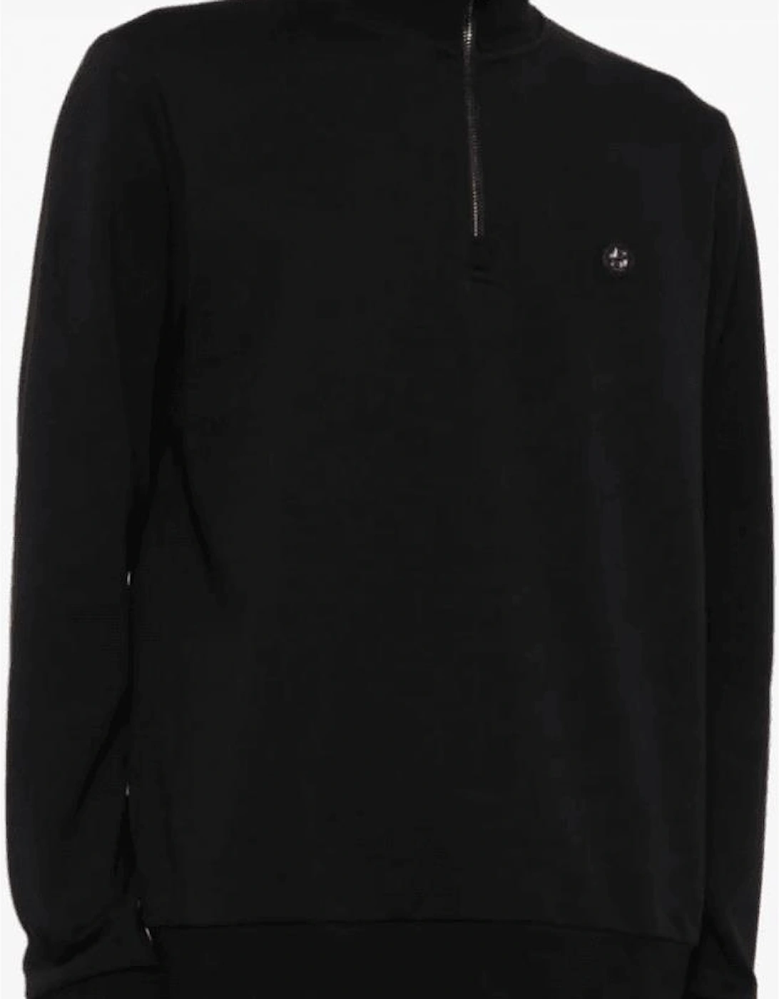 C-Stimmann Quarter Zip Funnel Neck Black Sweatshirt