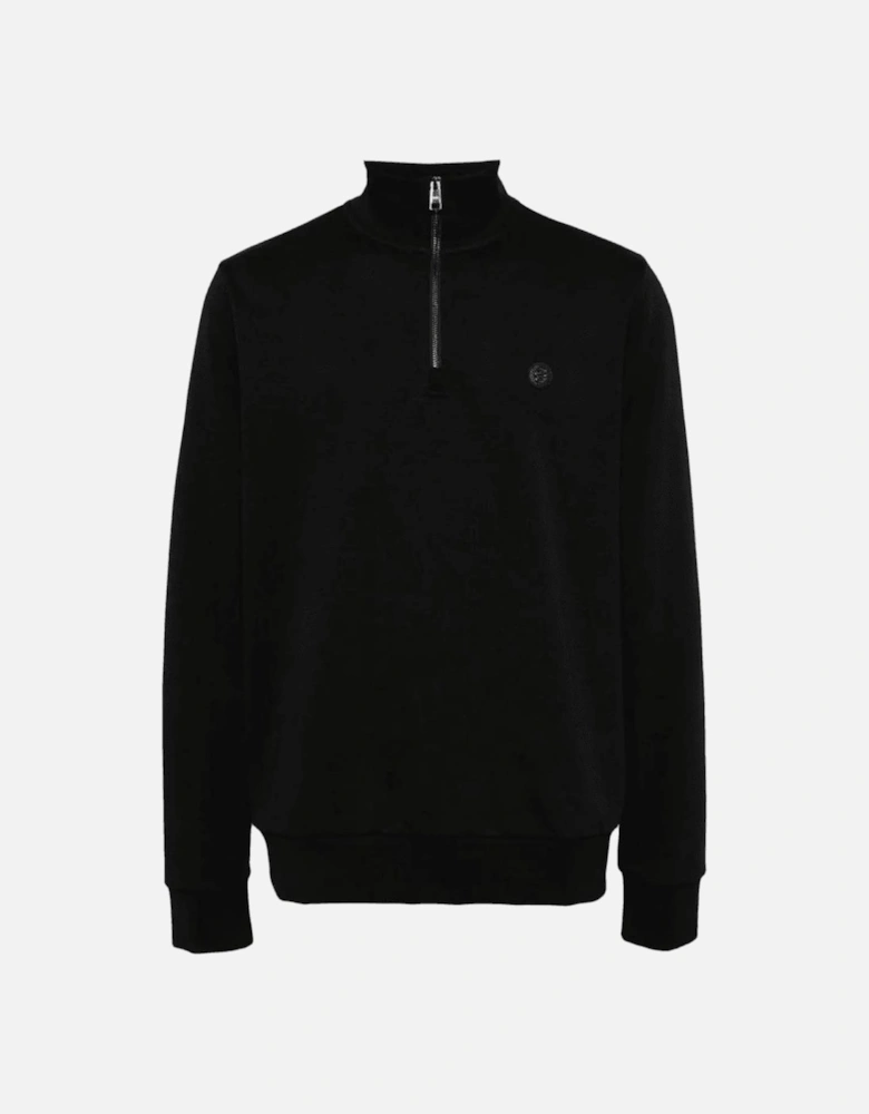 C-Stimmann Quarter Zip Funnel Neck Black Sweatshirt