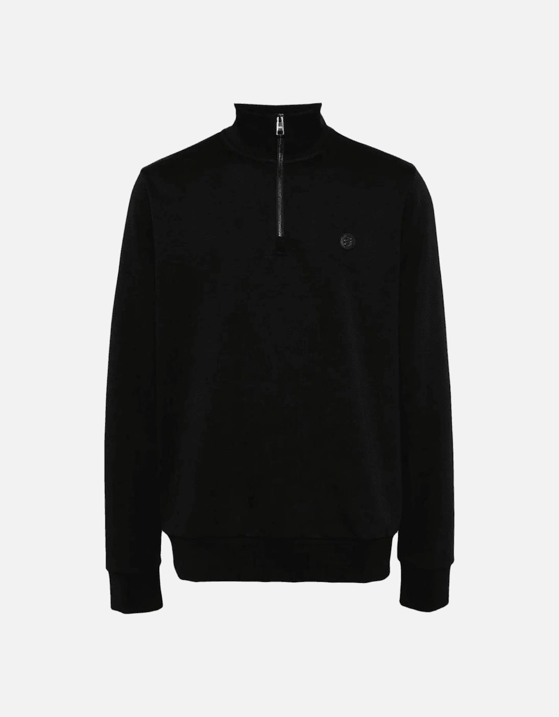 C-Stimmann Quarter Zip Funnel Neck Black Sweatshirt, 5 of 4