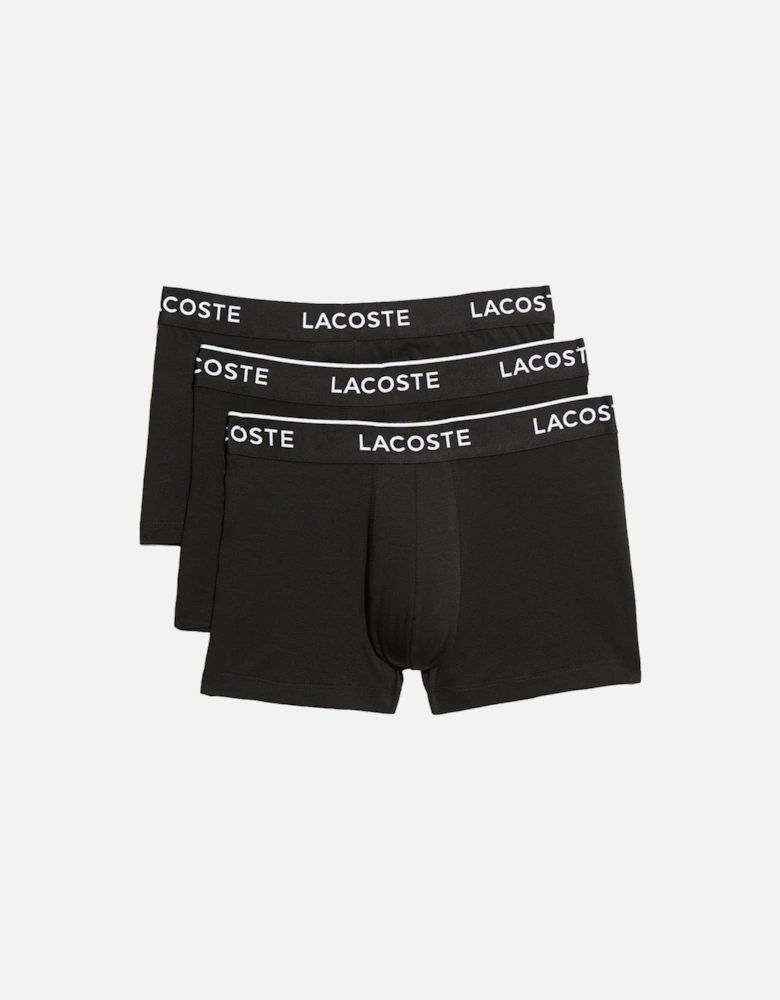 3-Pack Casual Boxer Trunks, Black