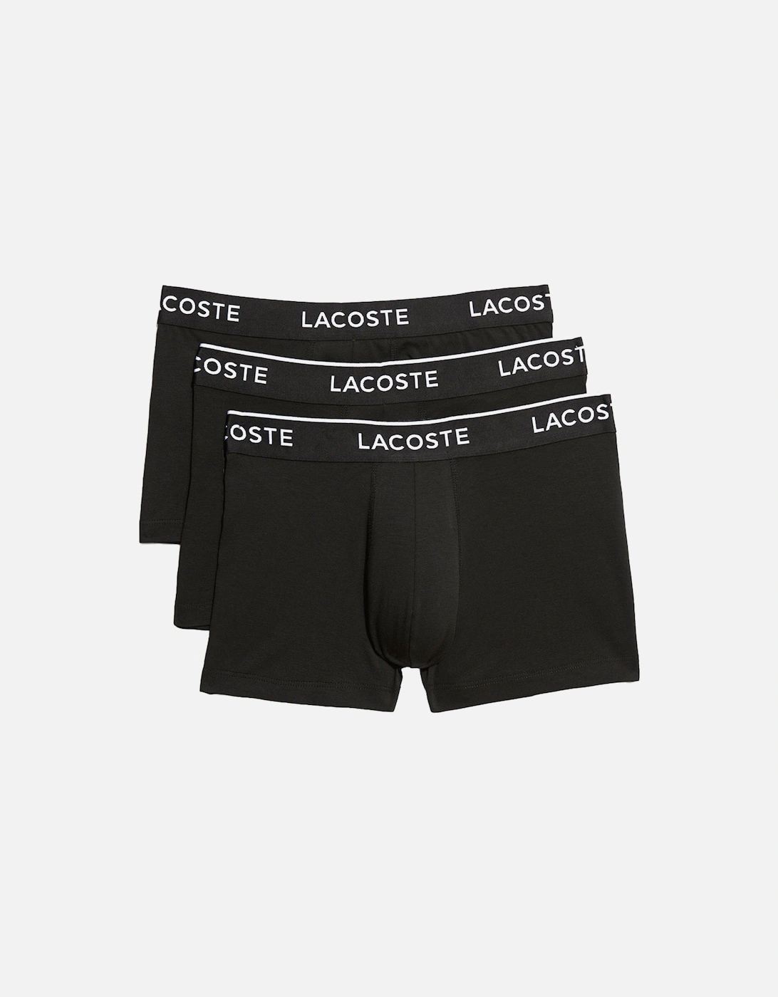 Lacoste Men's Black 3-Pack Casual Boxer Trunks, - : 32/33/32 Medium