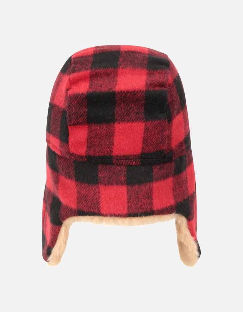 Childrens/Kids Gingham Trapper Hat