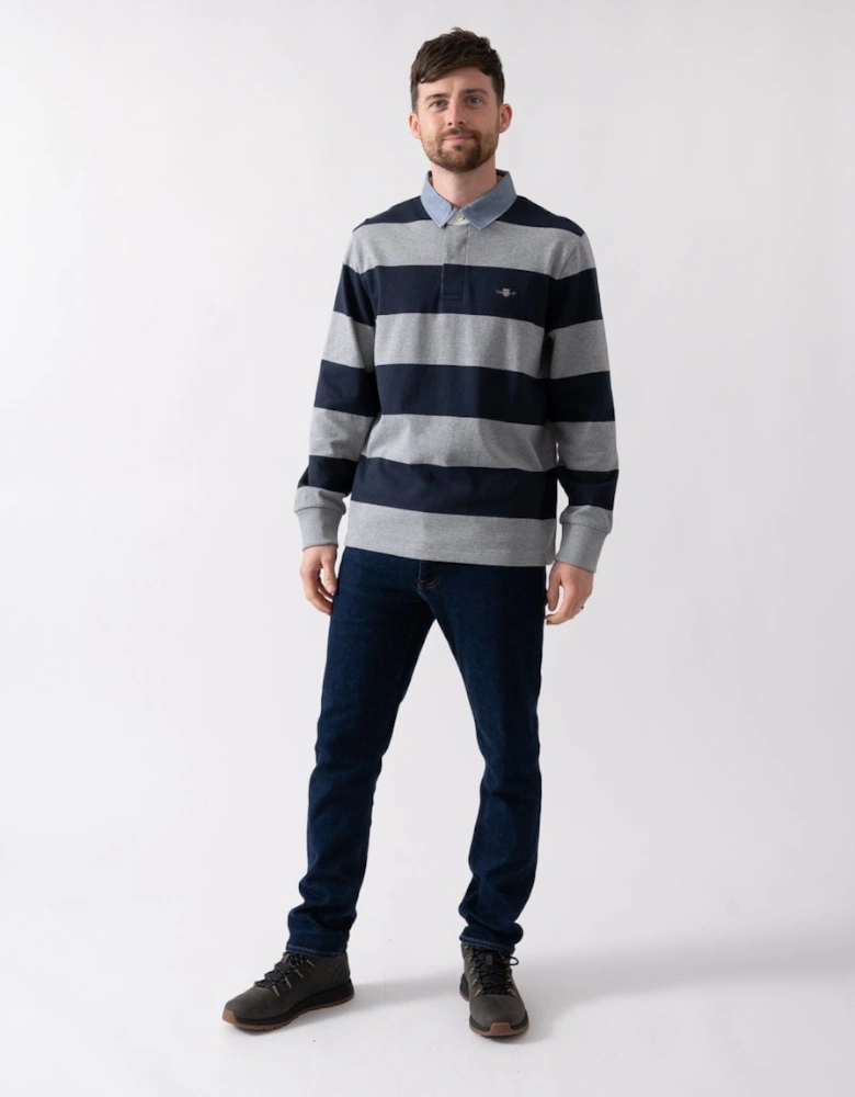 Mens Regular Fit Chambray Stripe Heavy Rugger