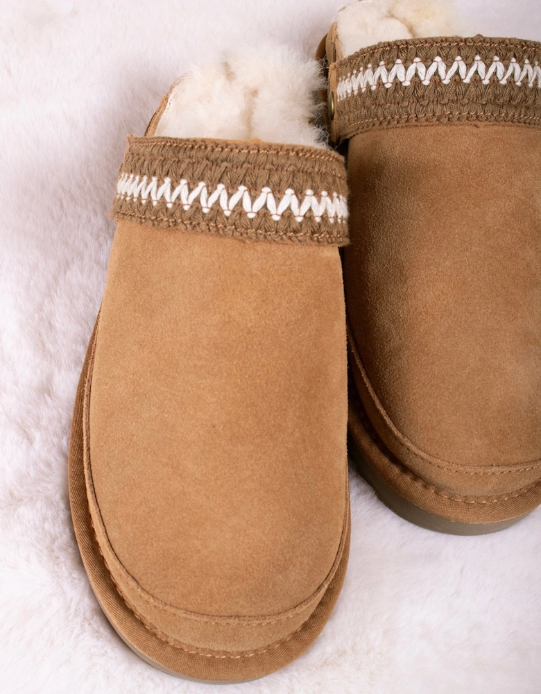 Hallie Sheepskin Multiway Slippers in Chestnut