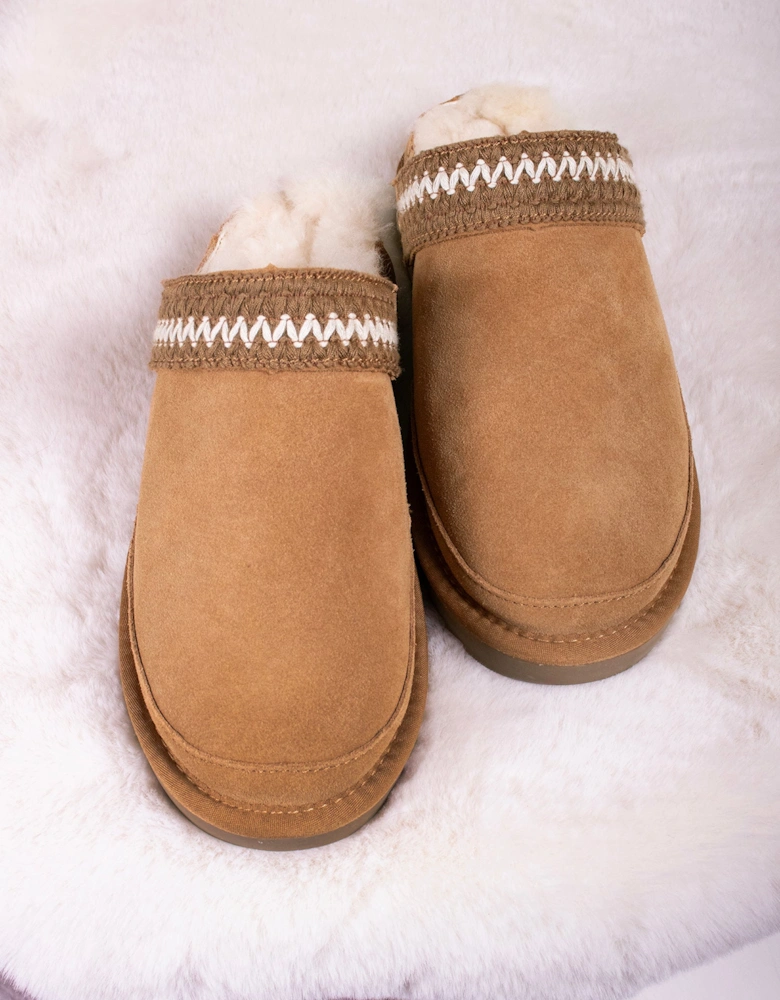 Hallie Sheepskin Multiway Slippers in Chestnut