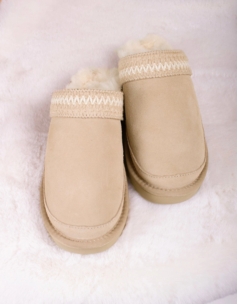 Hallie Sheepskin Multiway Slippers in Beige