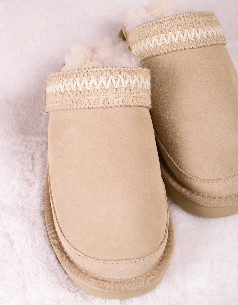 Hallie Sheepskin Multiway Slippers in Beige