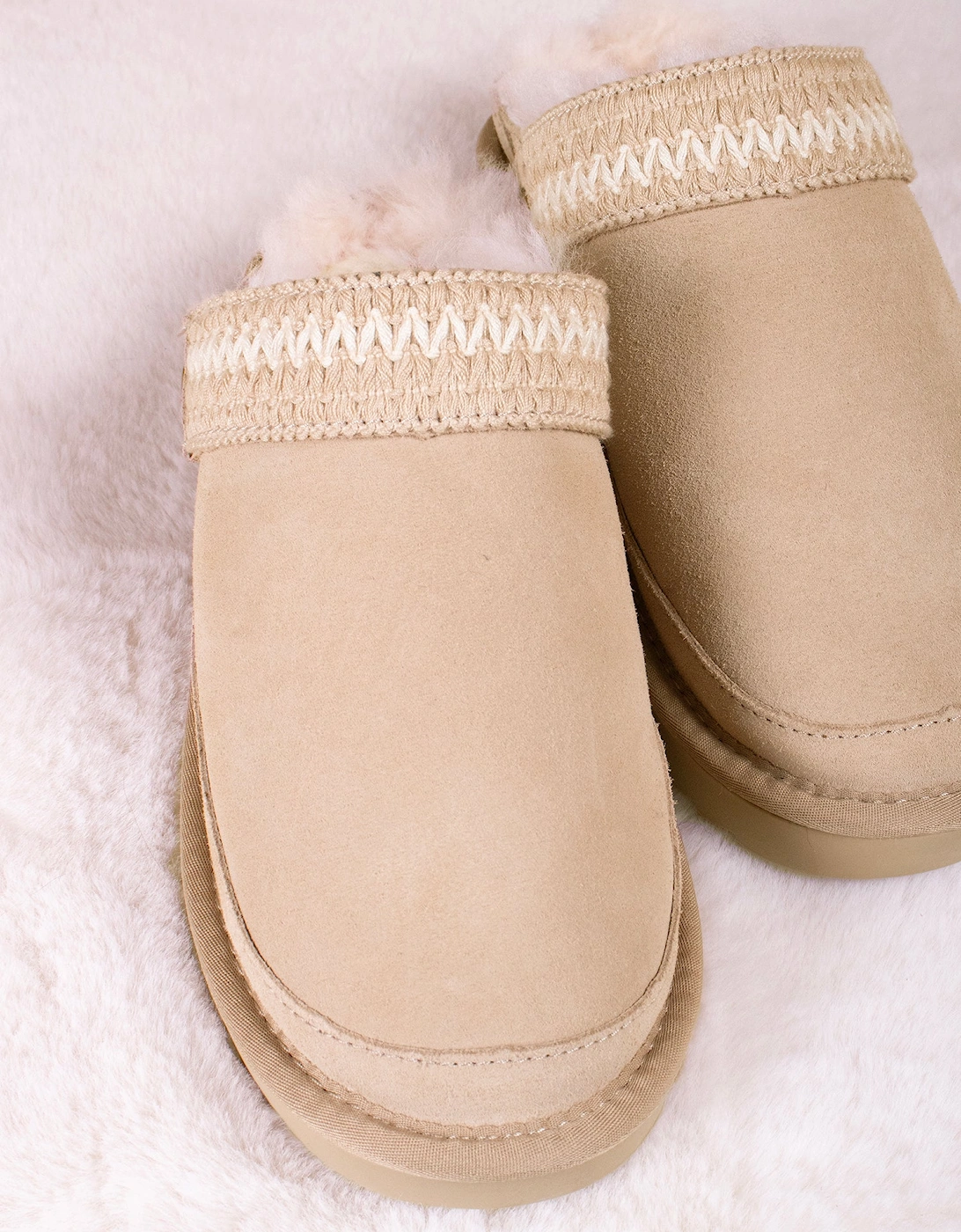 Hallie Sheepskin Multiway Slippers in Beige