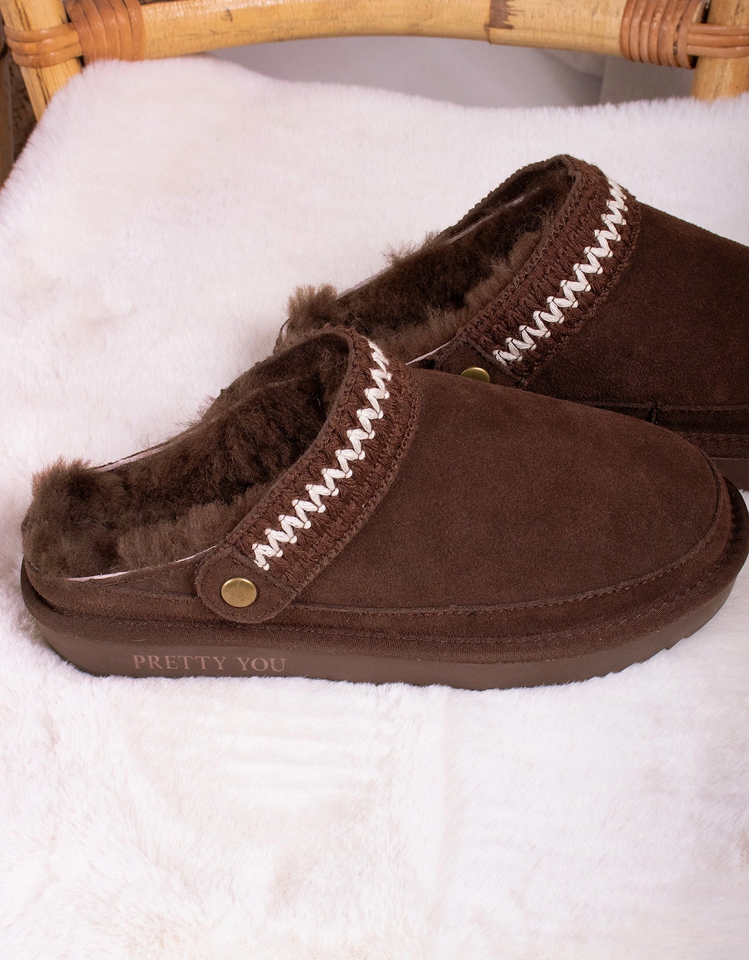 Hallie Sheepskin Multiway Slippers in Chocolate