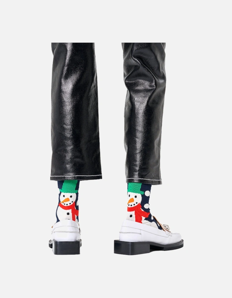 Jumbo Snowman Socks, Navy