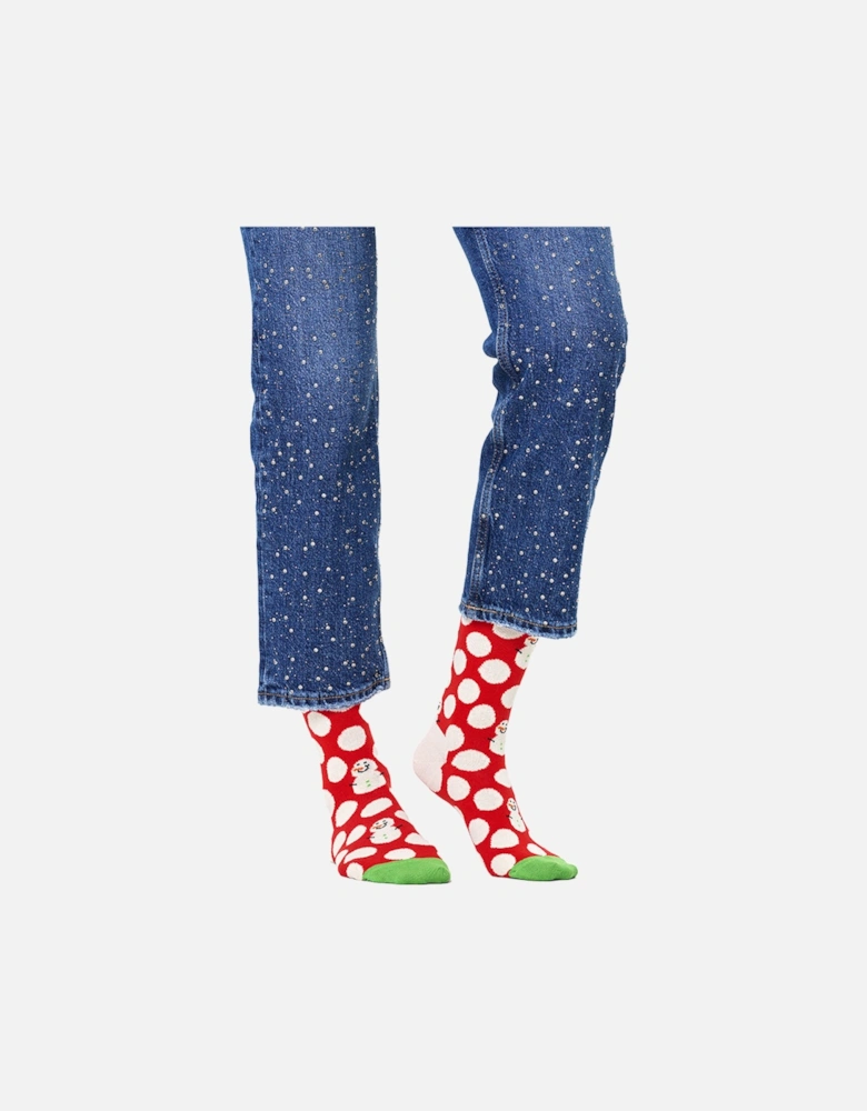 Big Dot Snowman Socks, Red