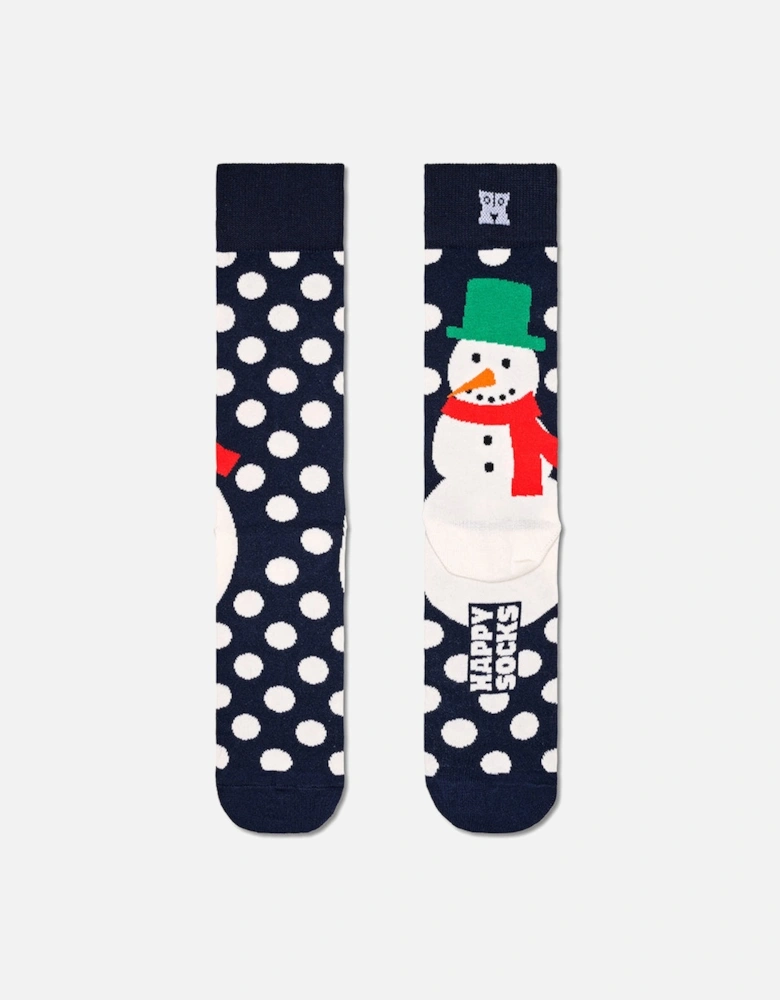Jumbo Snowman Socks, Navy