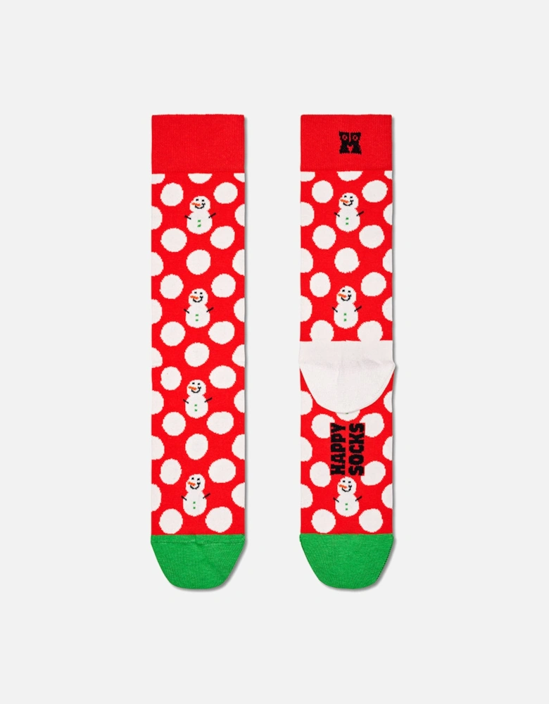 Big Dot Snowman Socks, Red