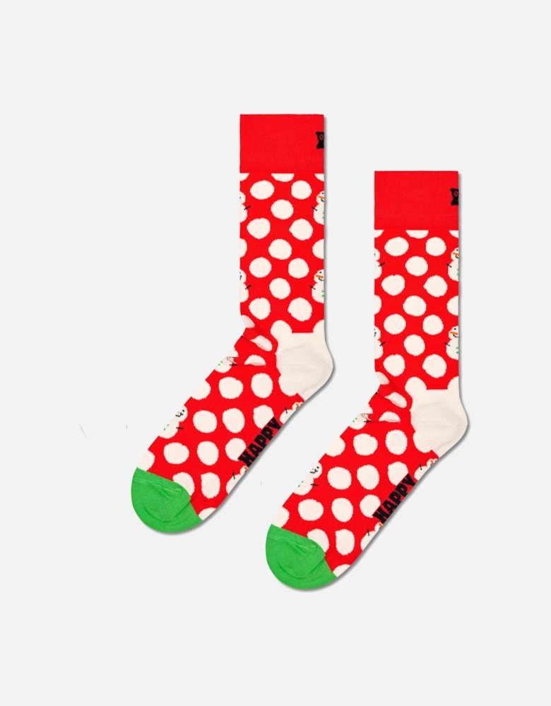 Big Dot Snowman Socks, Red