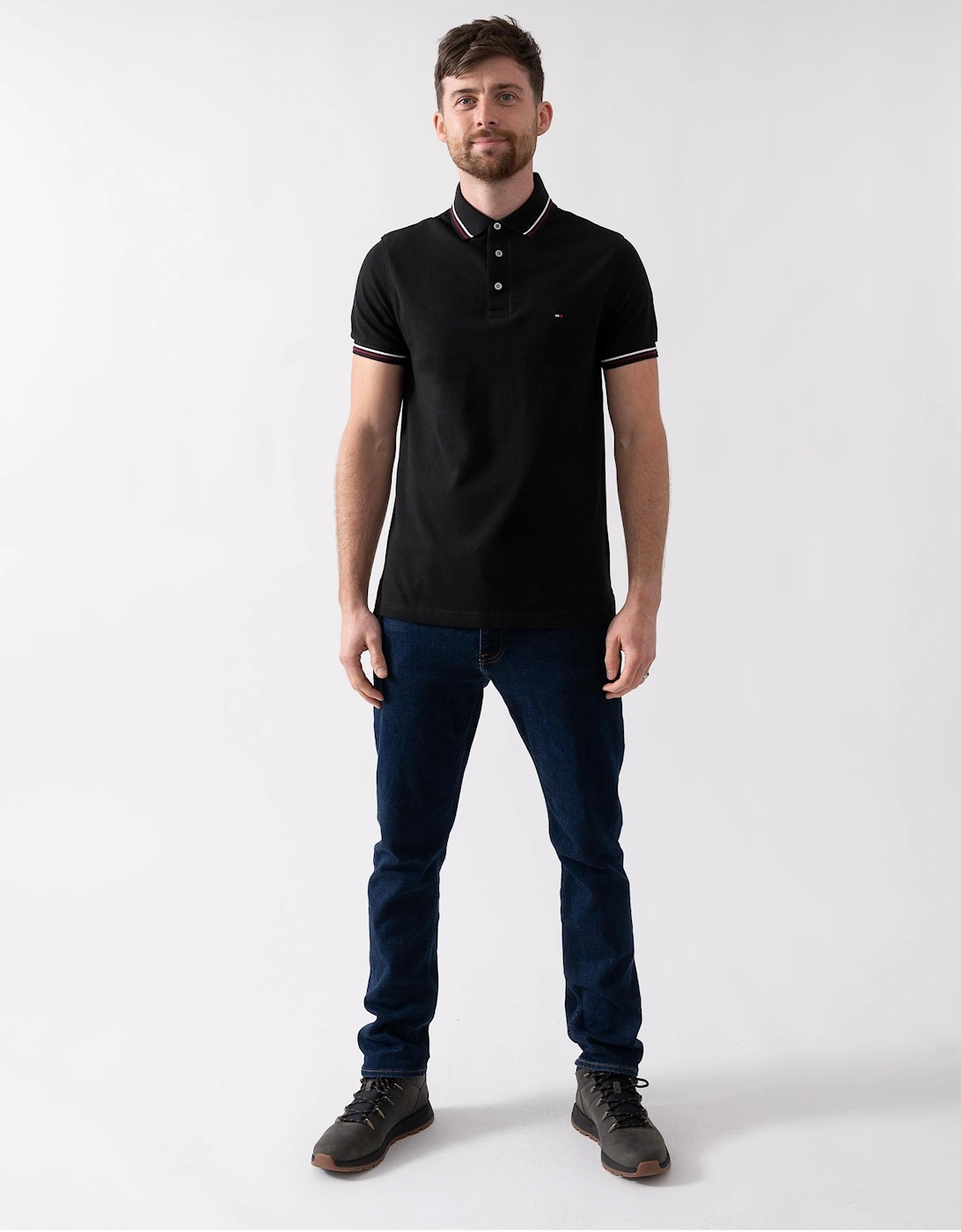 Tipped Mens Slim Fit Polo