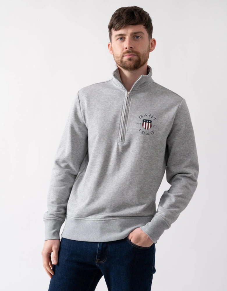 Mens Print Half Zip Sweatshirt