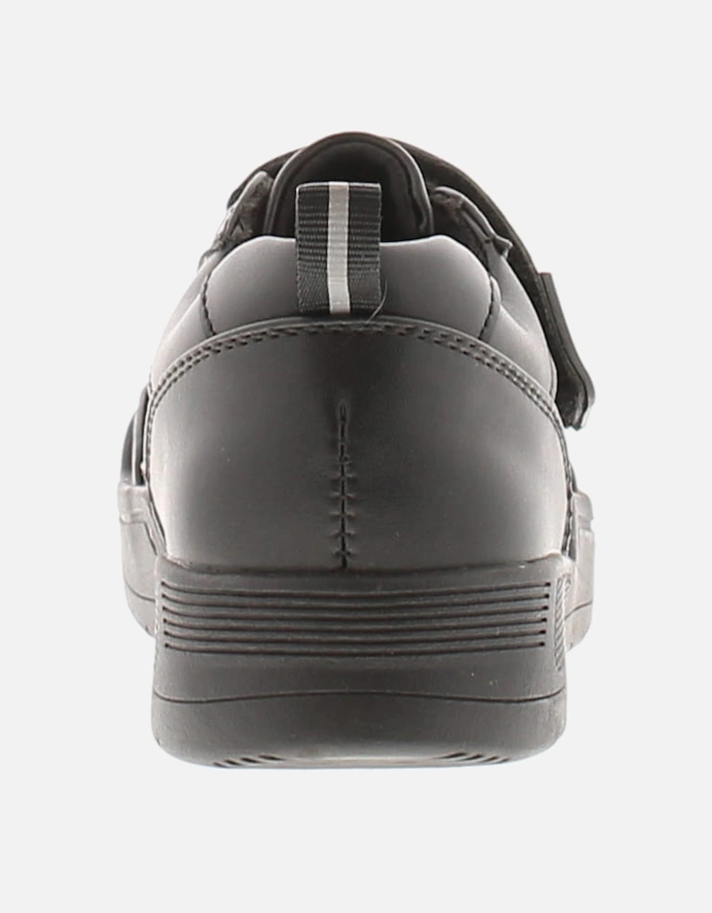 Boys School Shoes Trainers Max Touch Fastening black UK Size