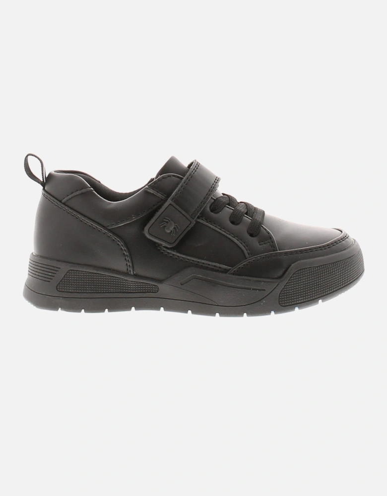 Boys School Shoes Trainers Max Touch Fastening black UK Size