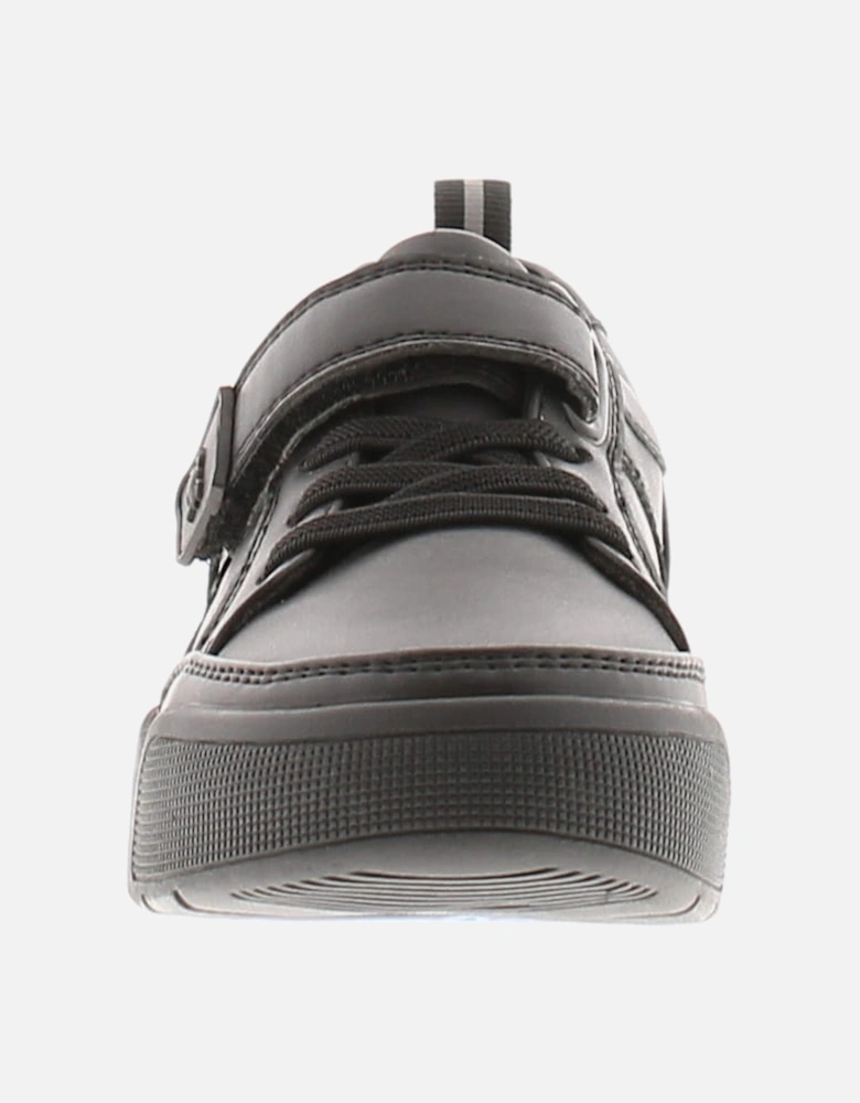 Boys School Shoes Trainers Max Touch Fastening black UK Size