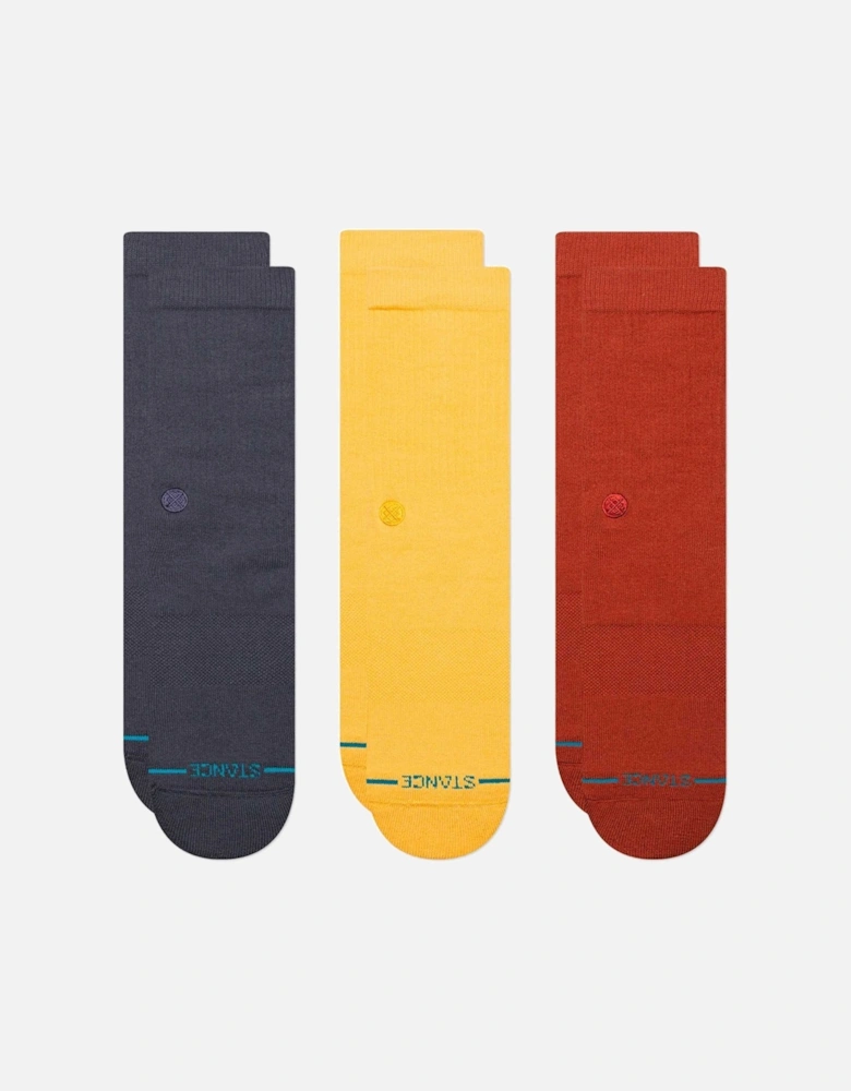 Icon Socks 3 PACK - Navy/Daisy/Burnt