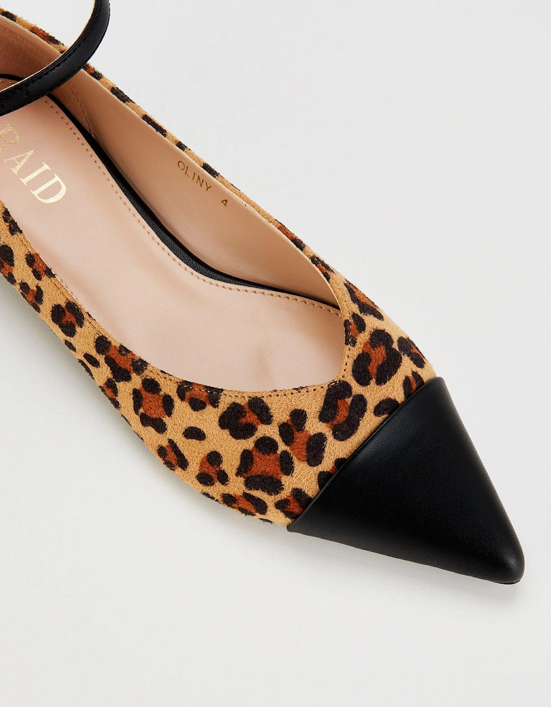 Oliny Pointed Toe Flat Shoe - Leopard/black