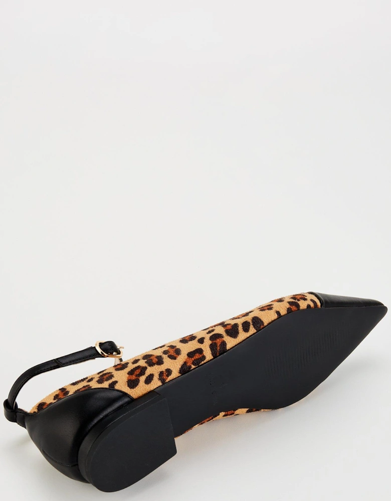 Oliny Pointed Toe Flat Shoe - Leopard/black