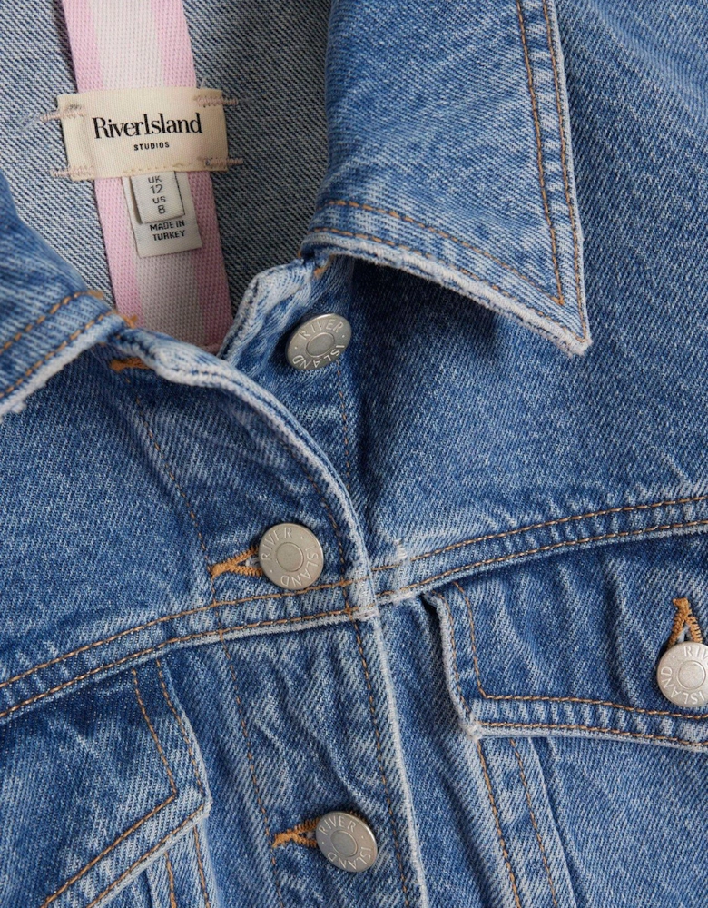 Super Crop Jacket - Medium Denim - Blue