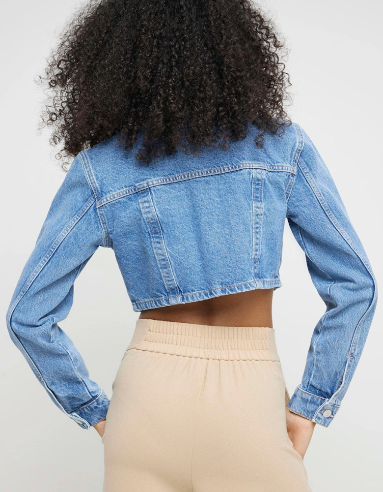 Super Crop Jacket - Medium Denim - Blue