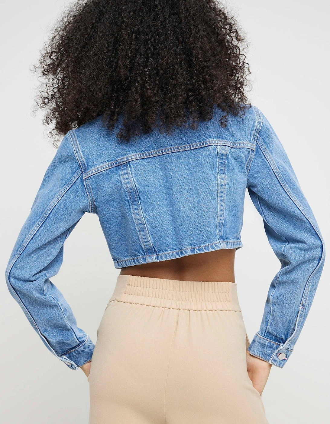 Super Crop Jacket - Medium Denim - Blue