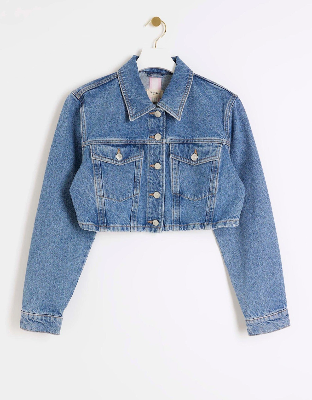 Super Crop Jacket - Medium Denim - Blue