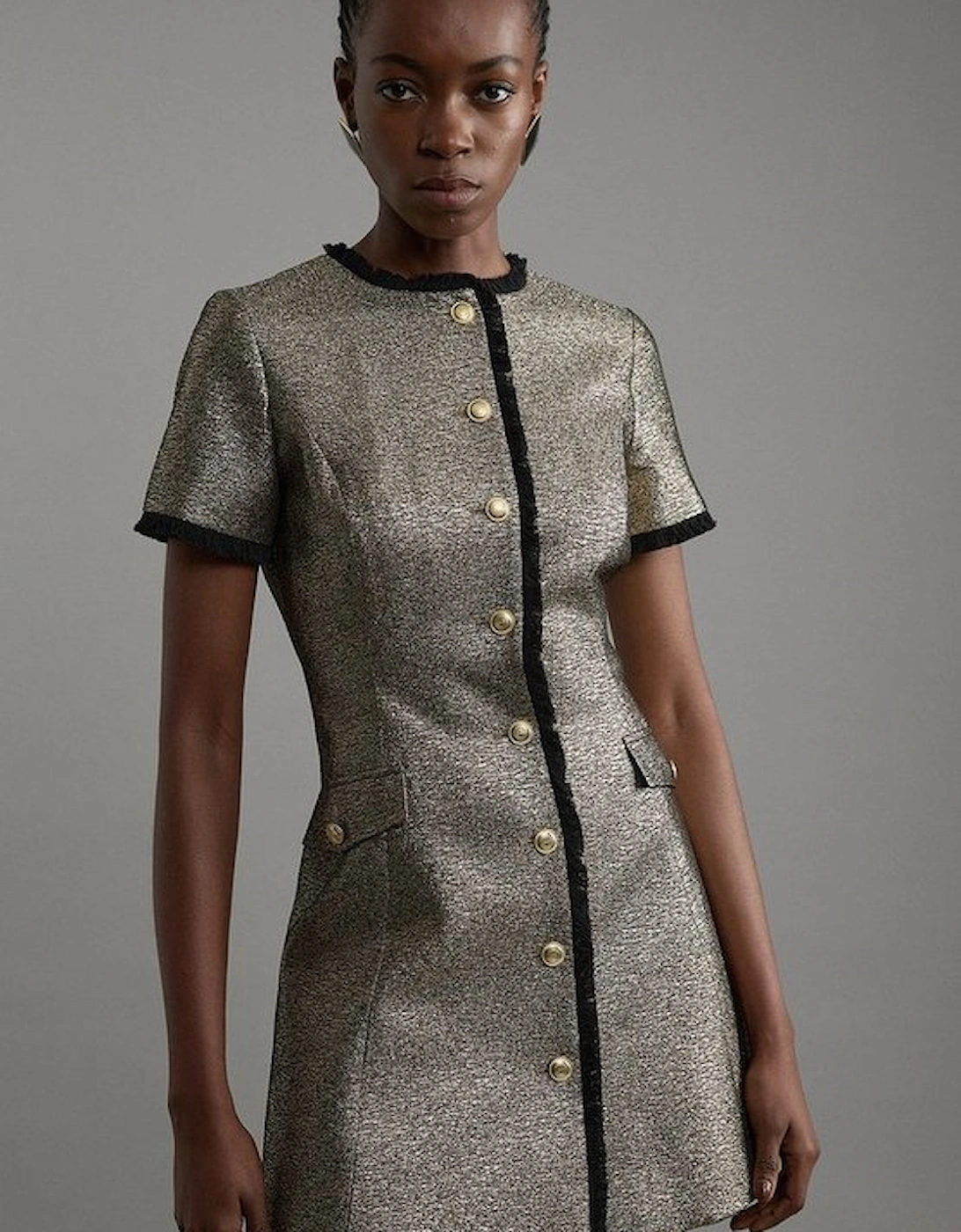 Jacquard Tailored Mini Dress, 4 of 3