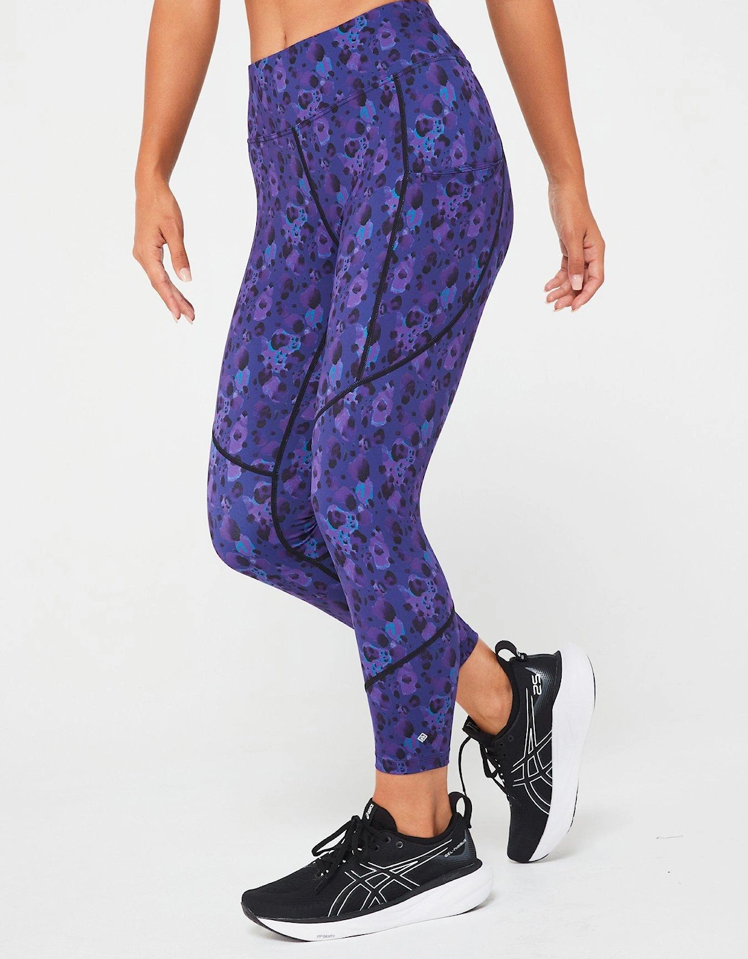 Womens Tech Crop Running Tight-purple, 2 of 1