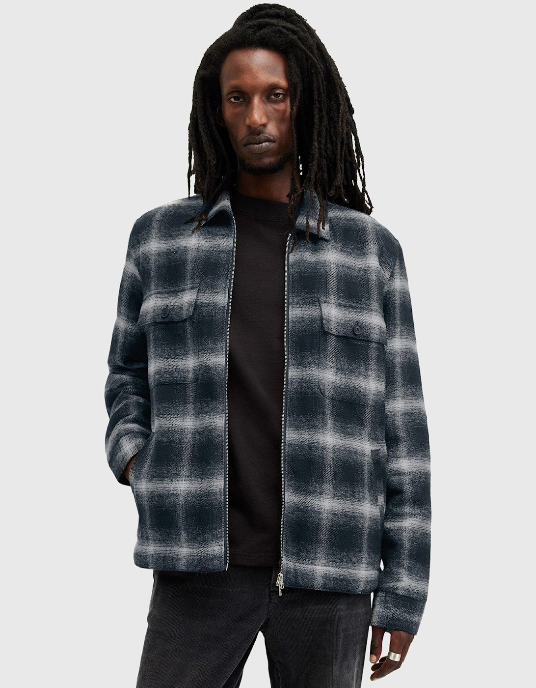 Marley Checked Harrington Jacket - Dark Blue, 7 of 6