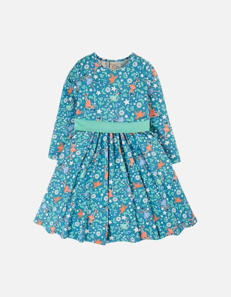 Girls Party Skater Dress - Blue