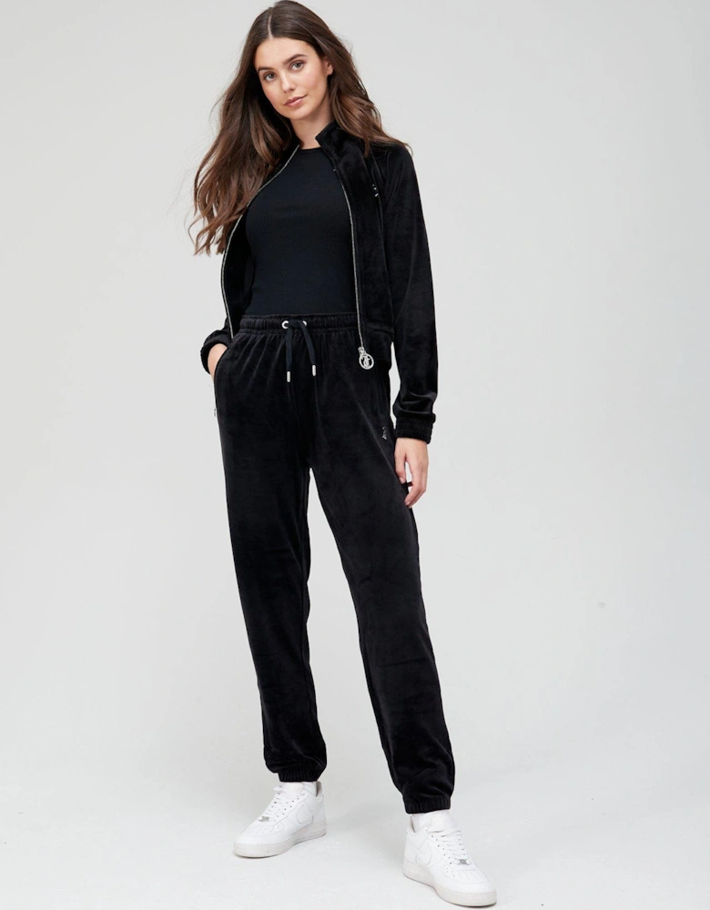 Juicy Diamante Back Velour Track Top - Black