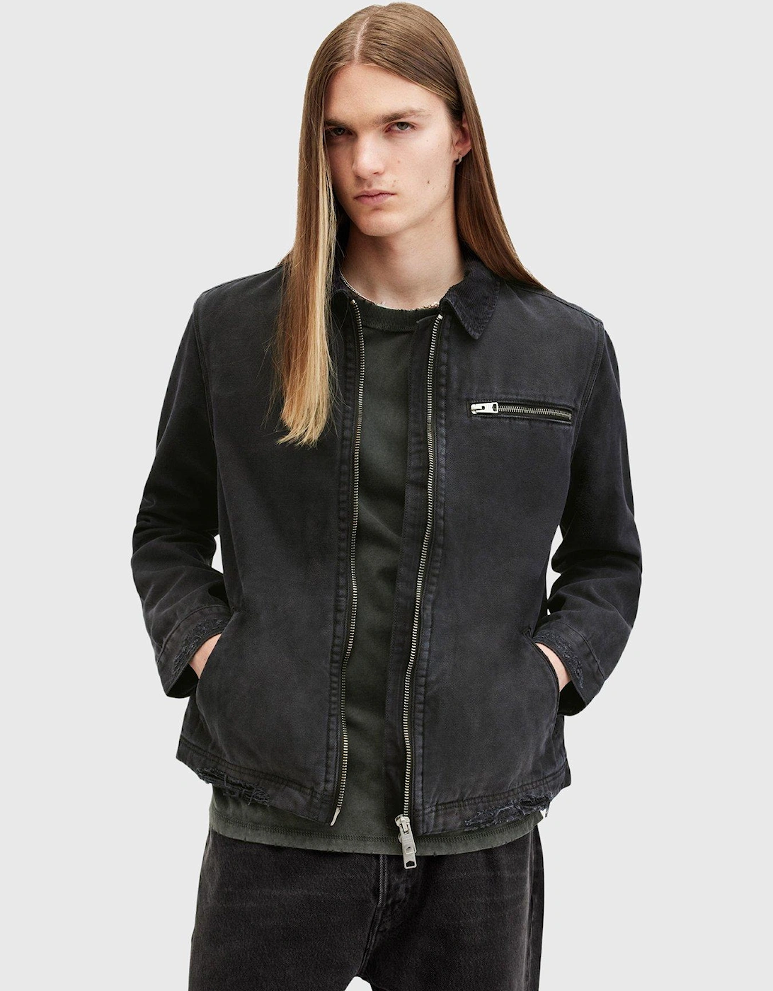 Rothwell Zip Through Denim Jacket - Black, 6 of 5