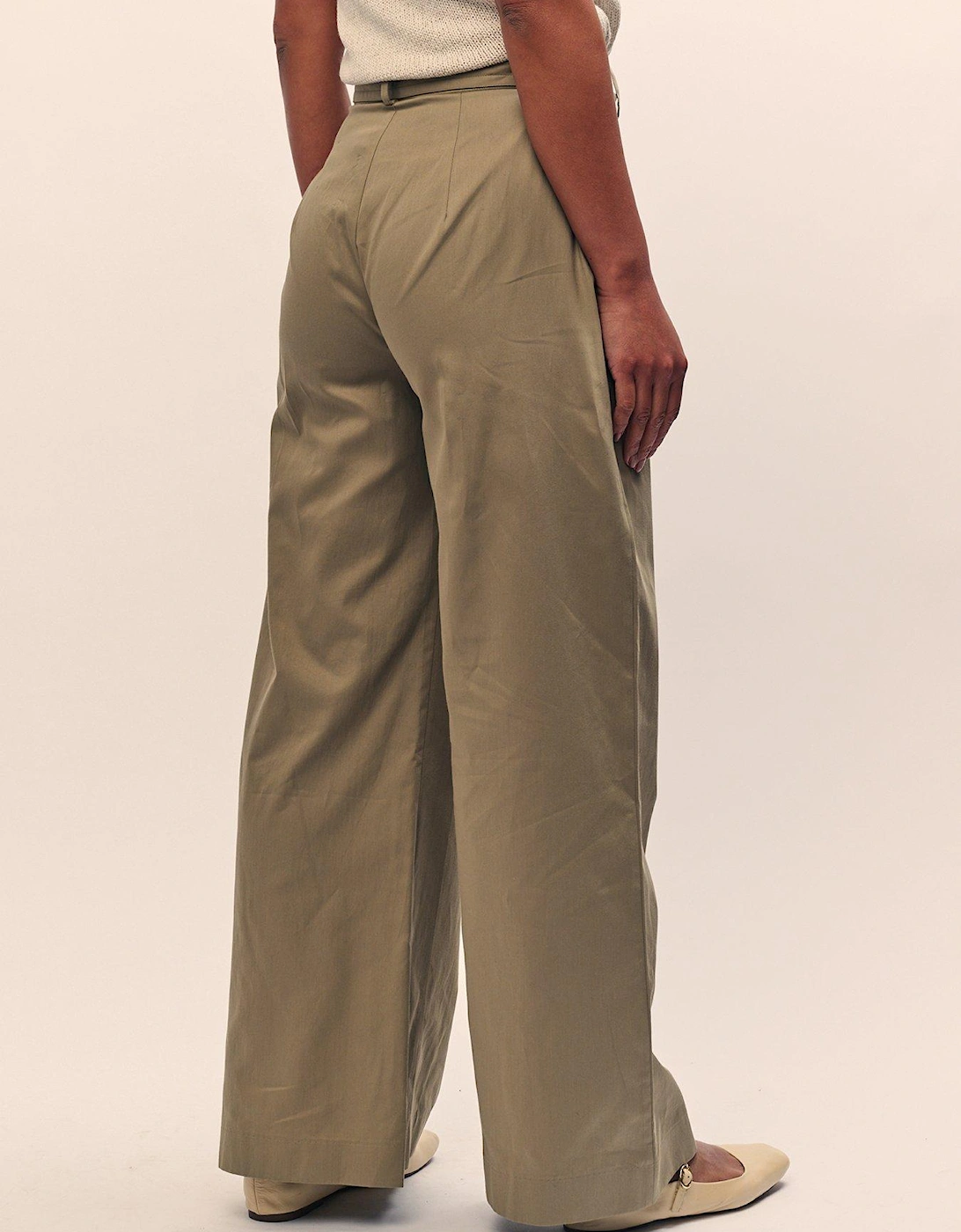 Wide Leg Trouser - Green