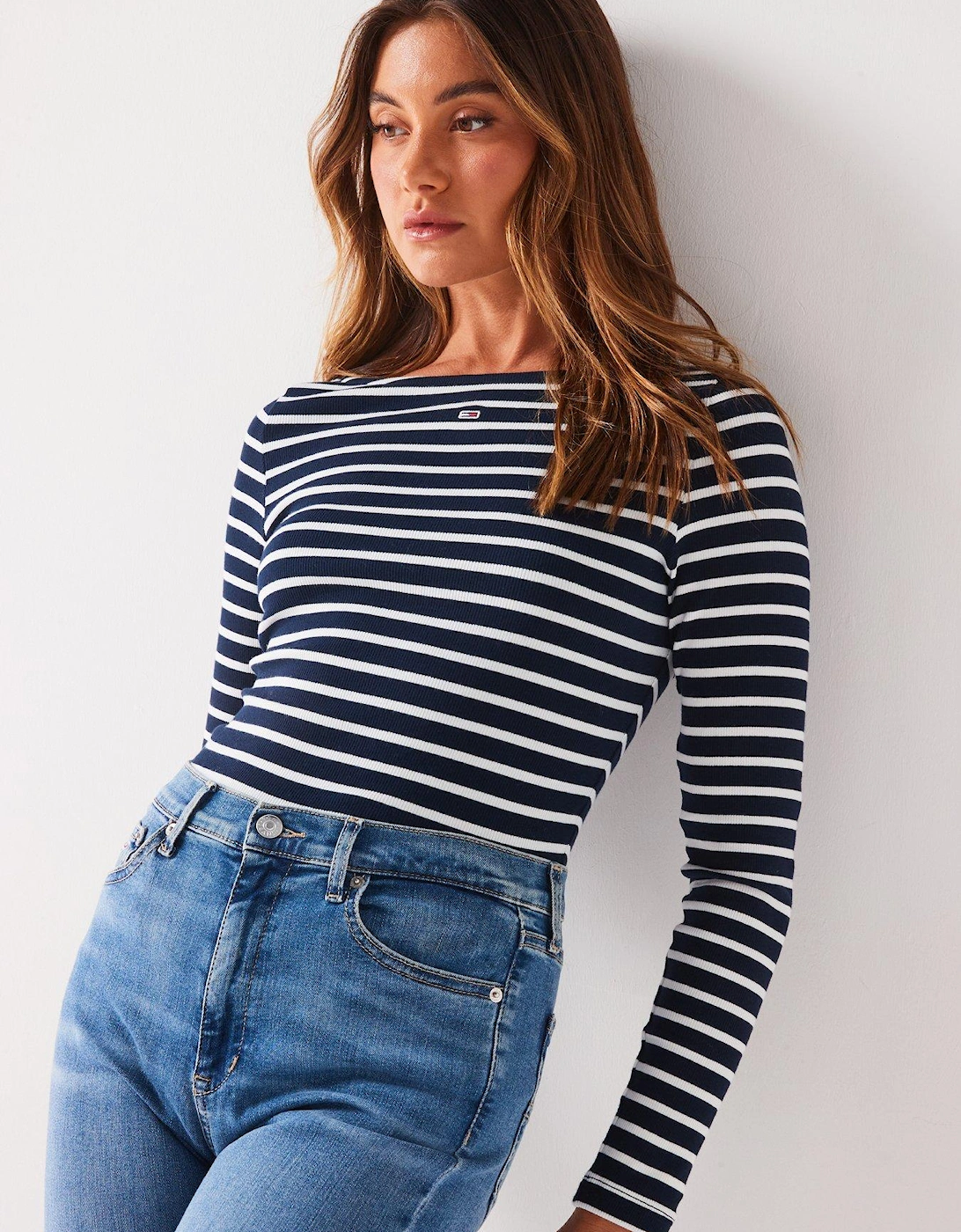 Stripe Long Sleeve Top - Navy