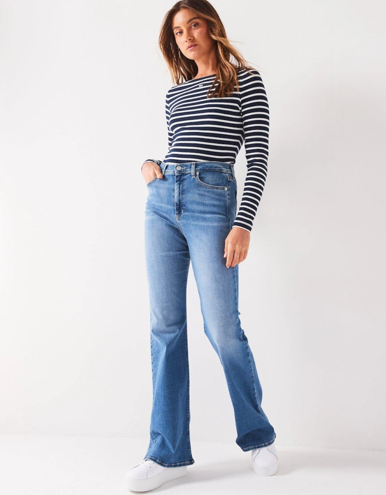 Stripe Long Sleeve Top - Navy