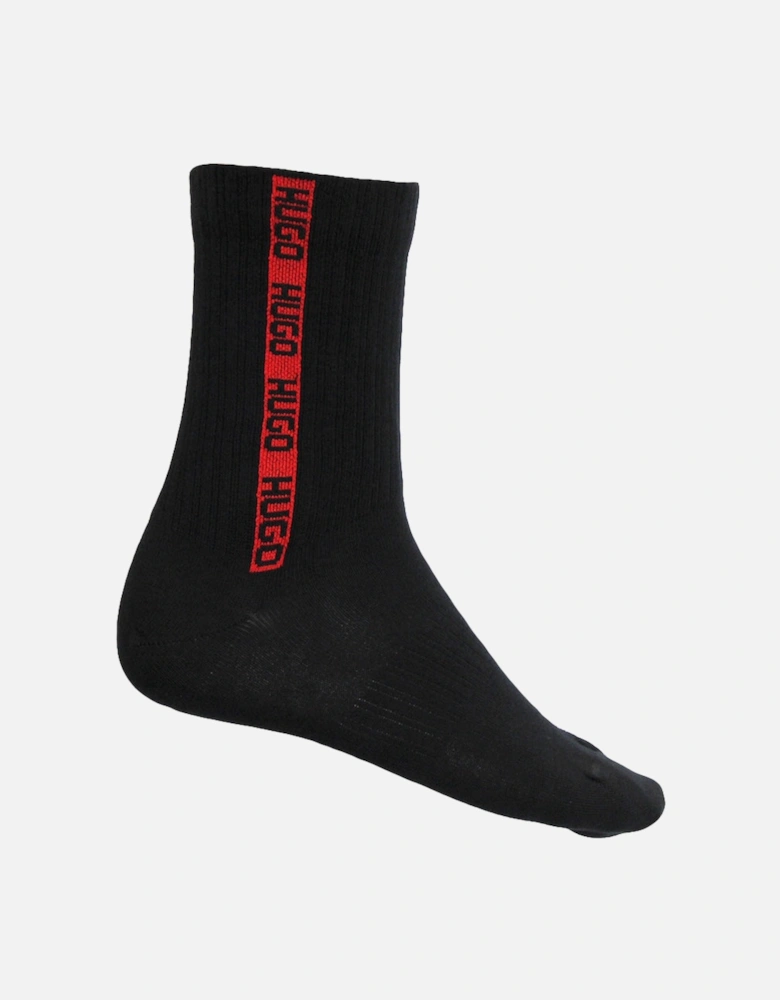 2-Pack Side Logo Socks Gift Set, Black/Red