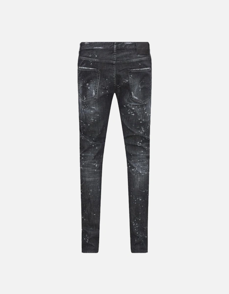 Cool Guy Bleached Splatter Jeans in Black