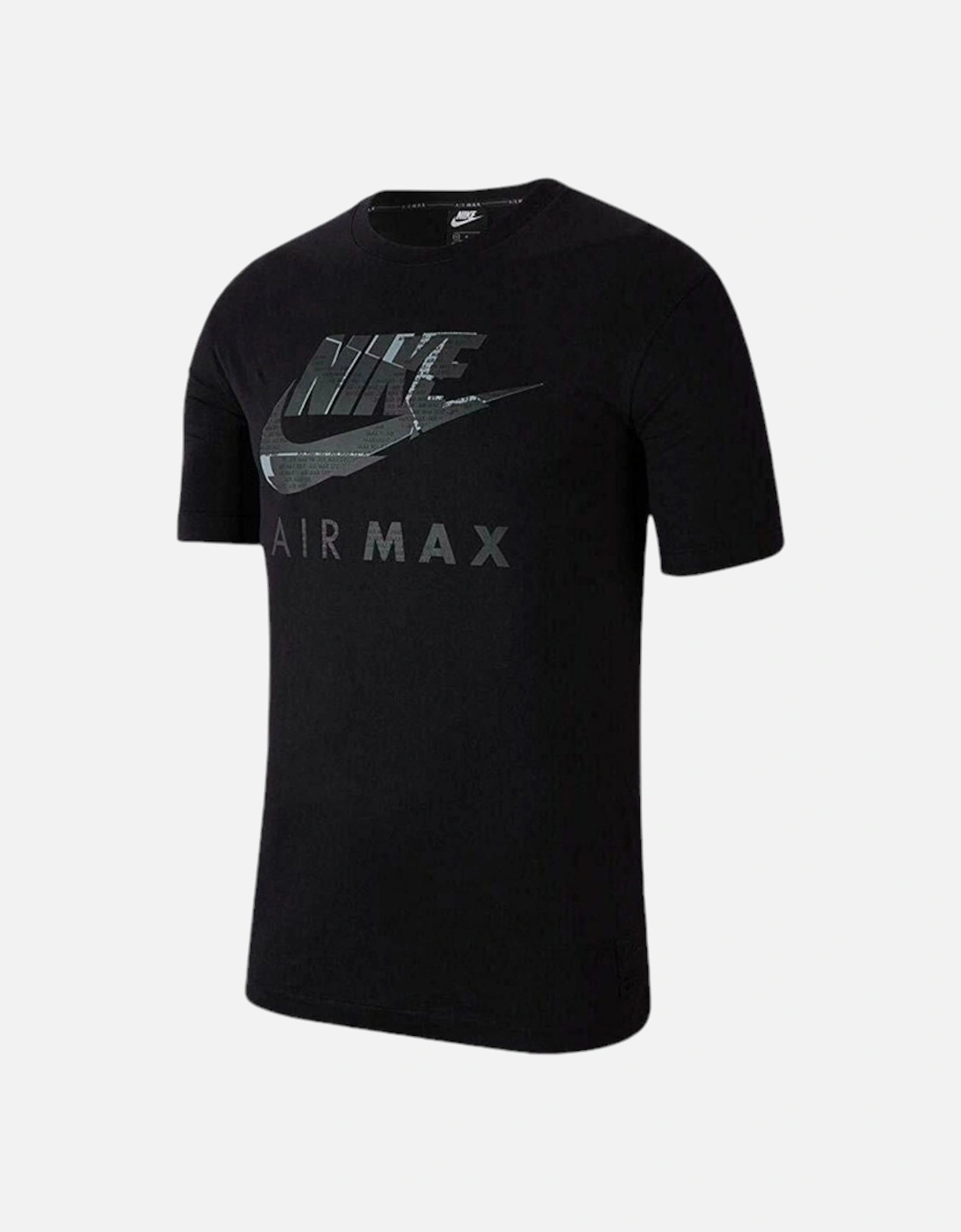 Men's NIKE AIR MAX Mens T Shirt Short Sleeve Crew Neck Regular Fit Casual Cotton Tee - Black - Size: Regular/36