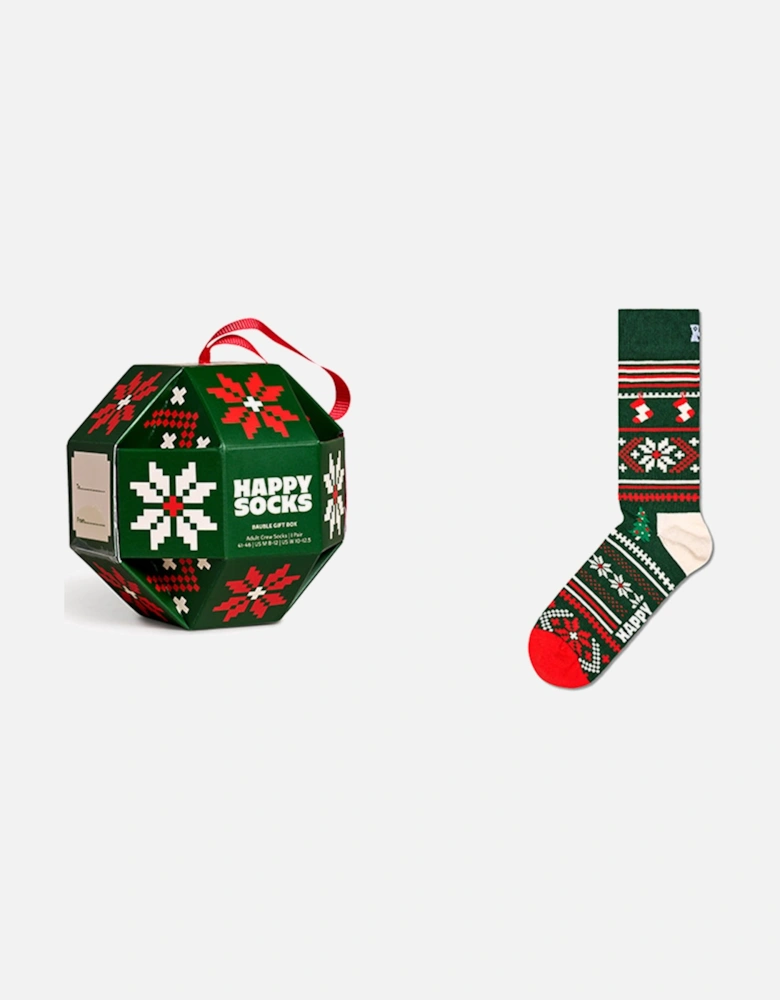 Snowflake Socks Gift Set, Dark Green