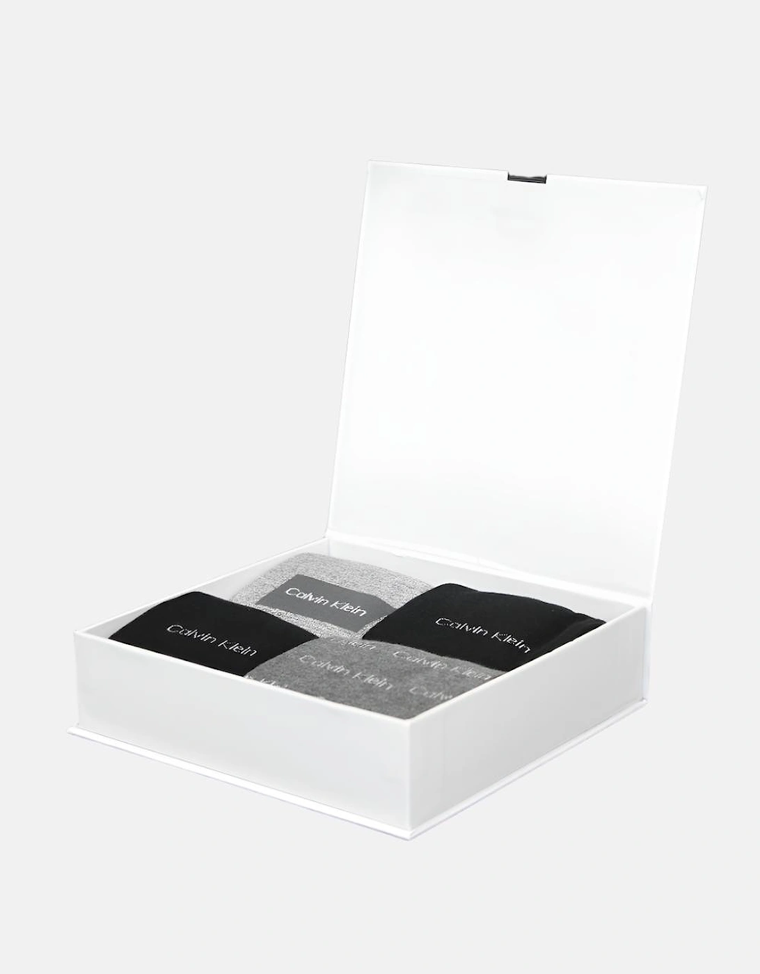 4-Pack Allover Logo Socks Gift Box, Black Combo
