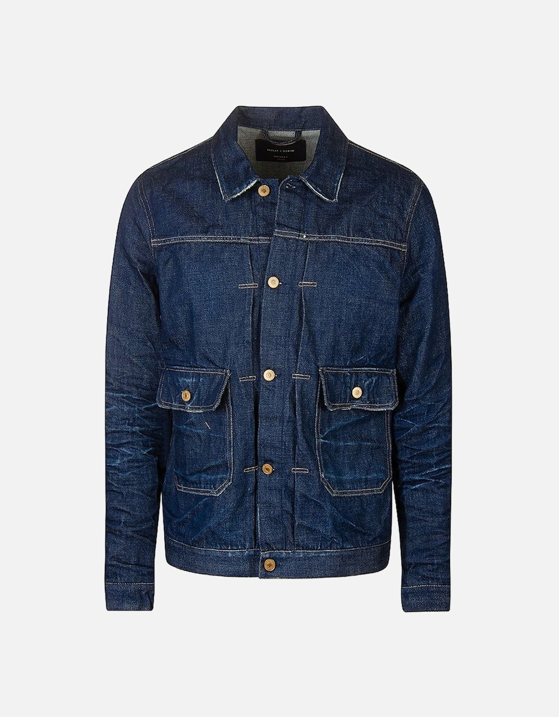 Mens Sartoriale Denim Jacket Navy, 6 of 5