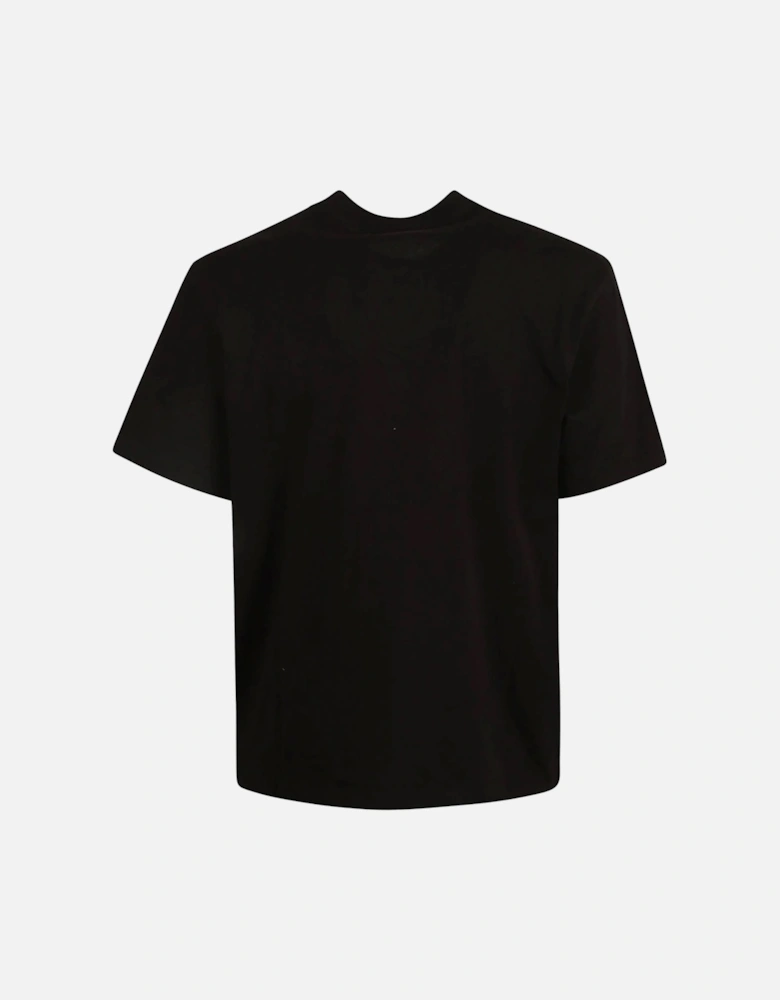 Black Staggered Logo Print T-Shirt in Black