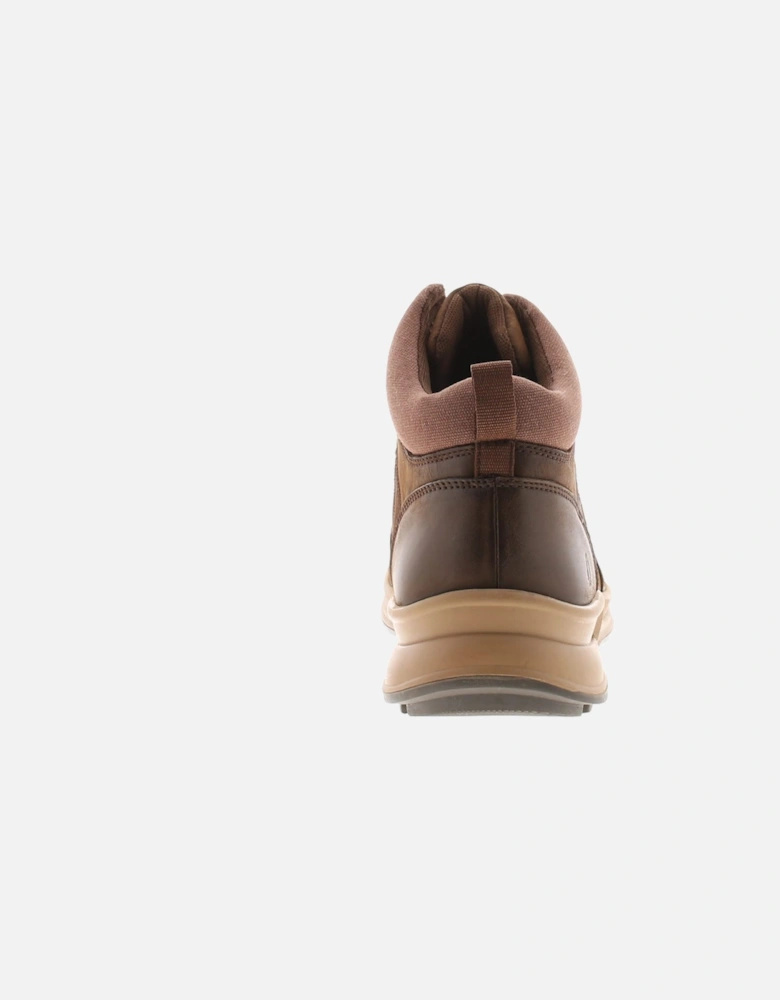 Mens Boots Arnie Leather Lace Up brown UK Size