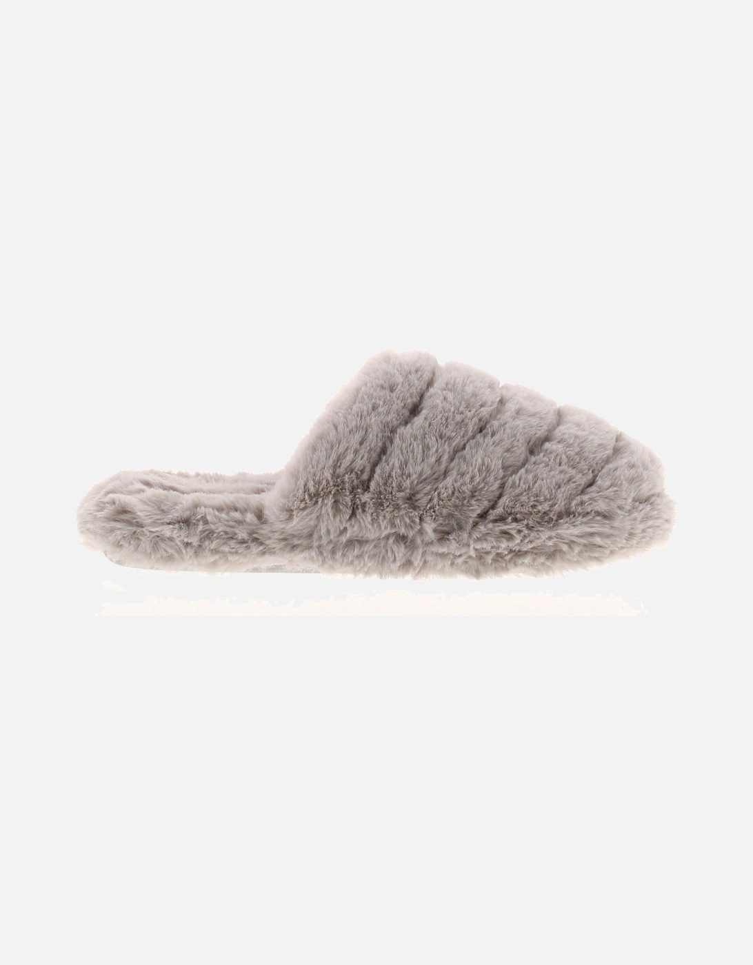 Womens Slippers Mule Faux Fur Lopsey grey UK Size